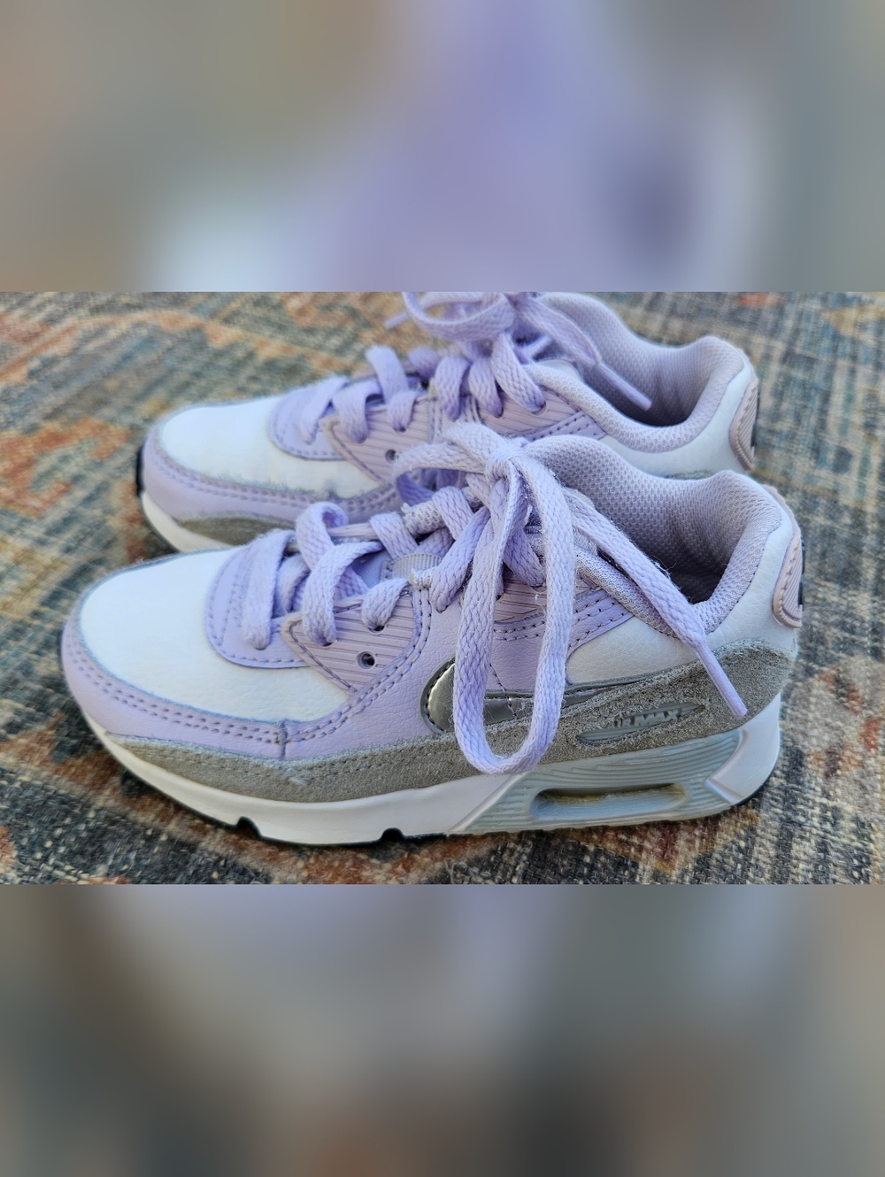 Nike Kids Lavender and Gray Air Max Style Sneakers, Size 11